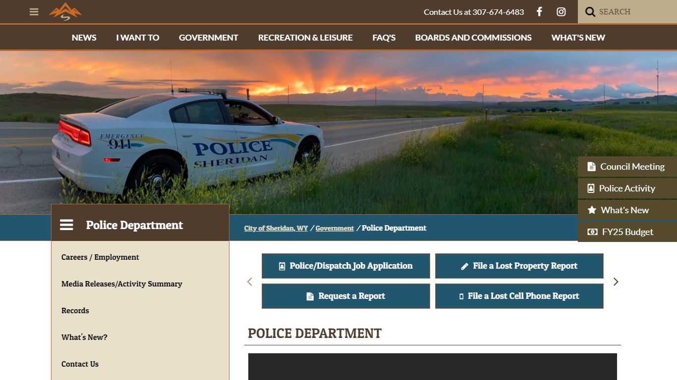 Police Department - City of Sheridan, WY