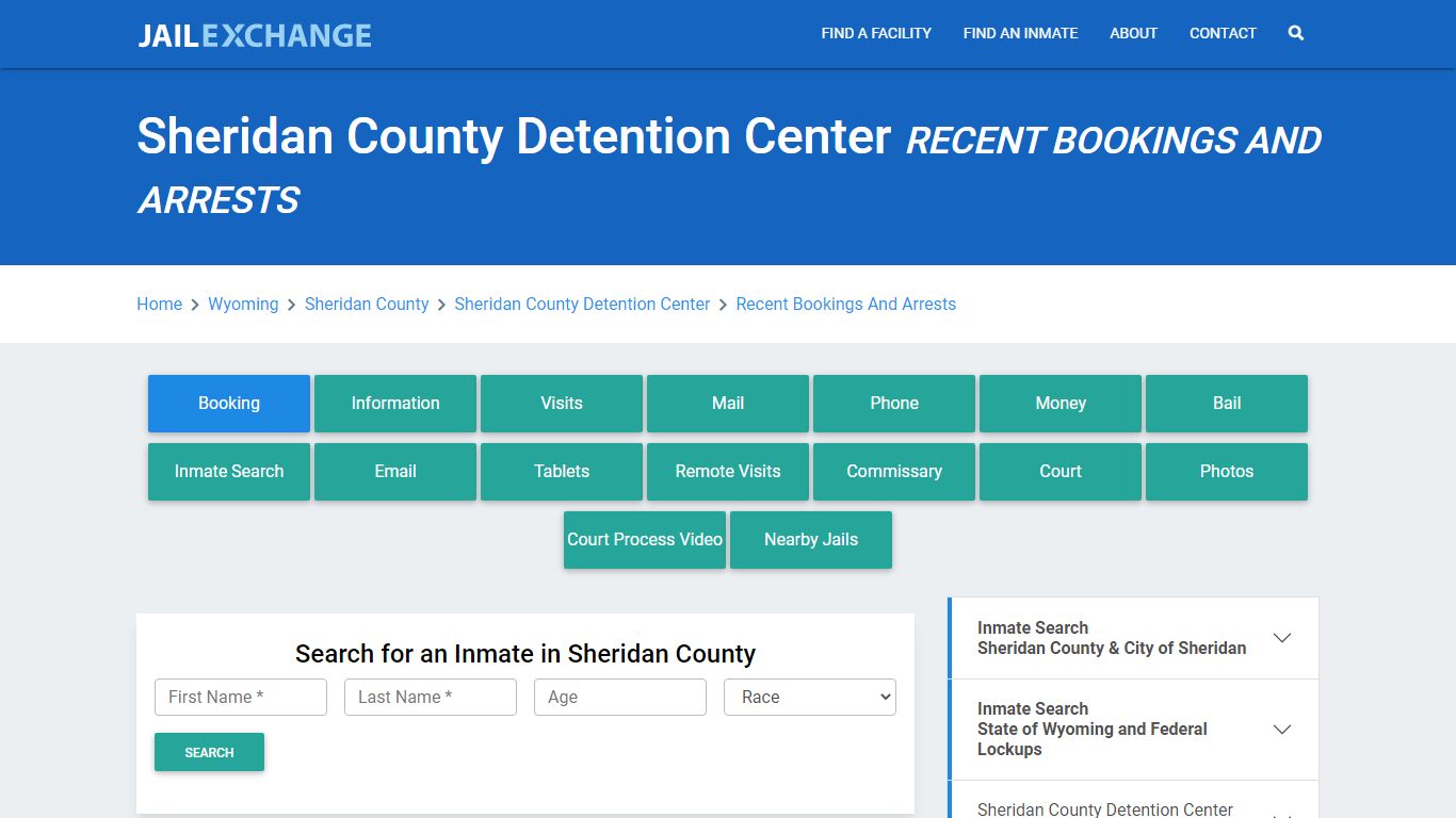 Sheridan County Detention Center Recent Bookings And Arrests